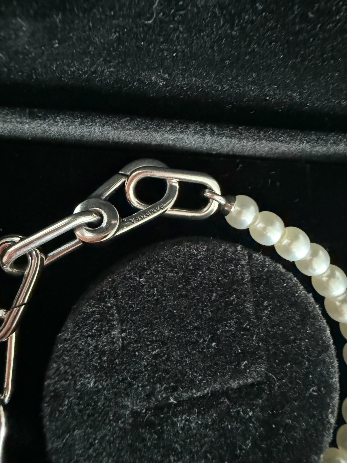 Pandora pearl chain link bracelet 18.5cm