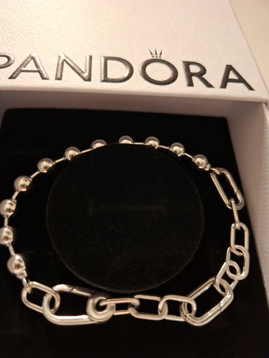 Pandora metal beads chain link bracelet 23cm