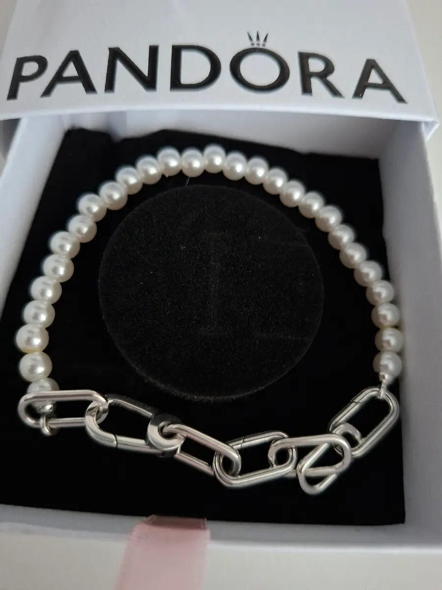 Pandora pearl chain link bracelet 20 cm