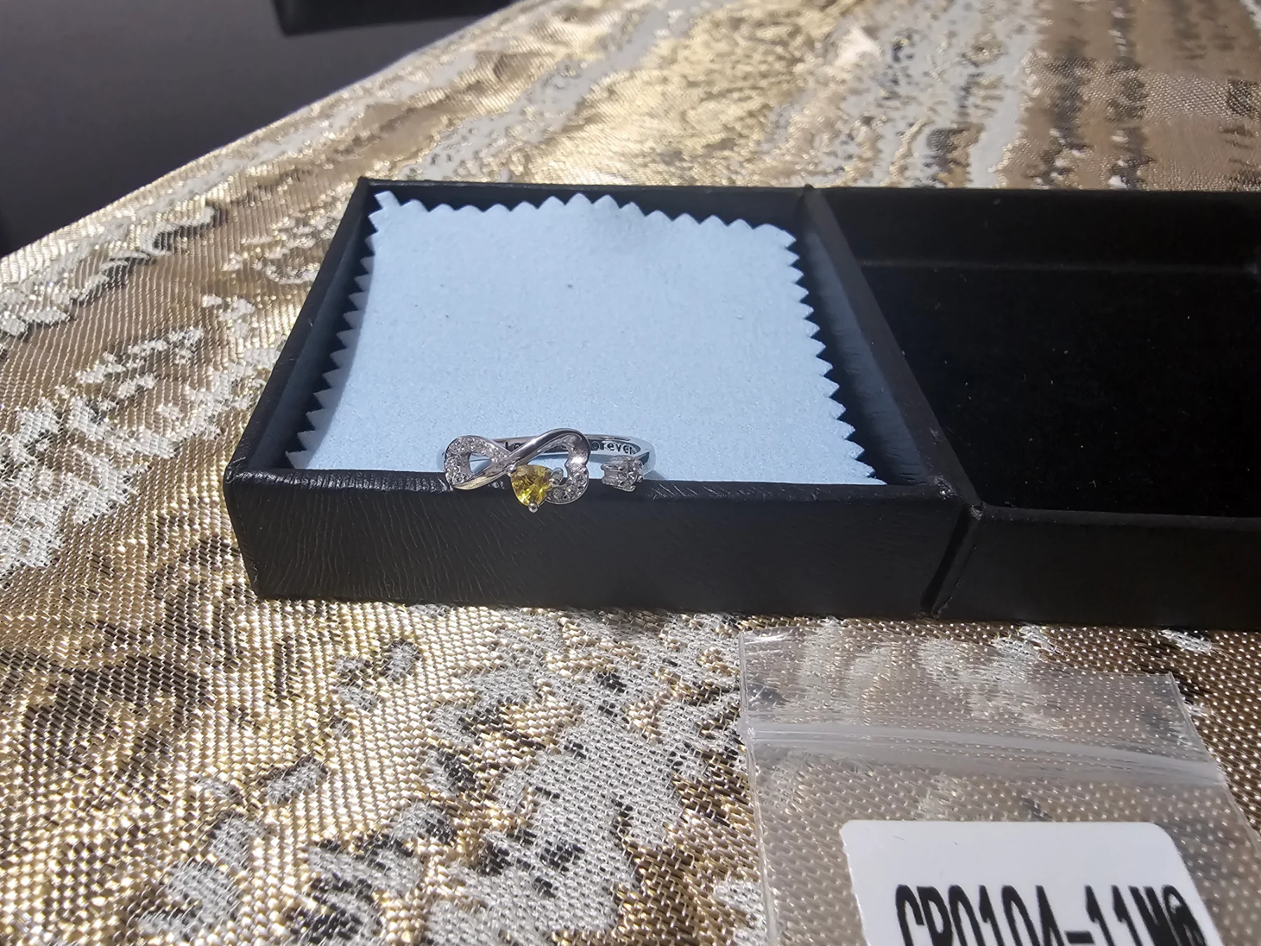 Birthstone infinity heart ring adjustable