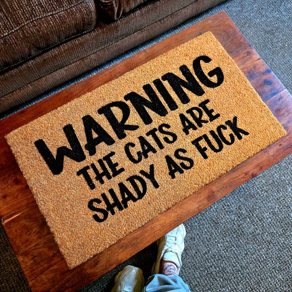 Warning Cat Funny Doormat Gift Garden Home Decor