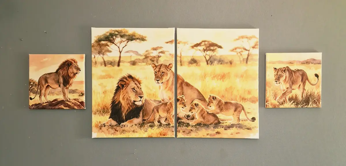 Lion pride canvas set