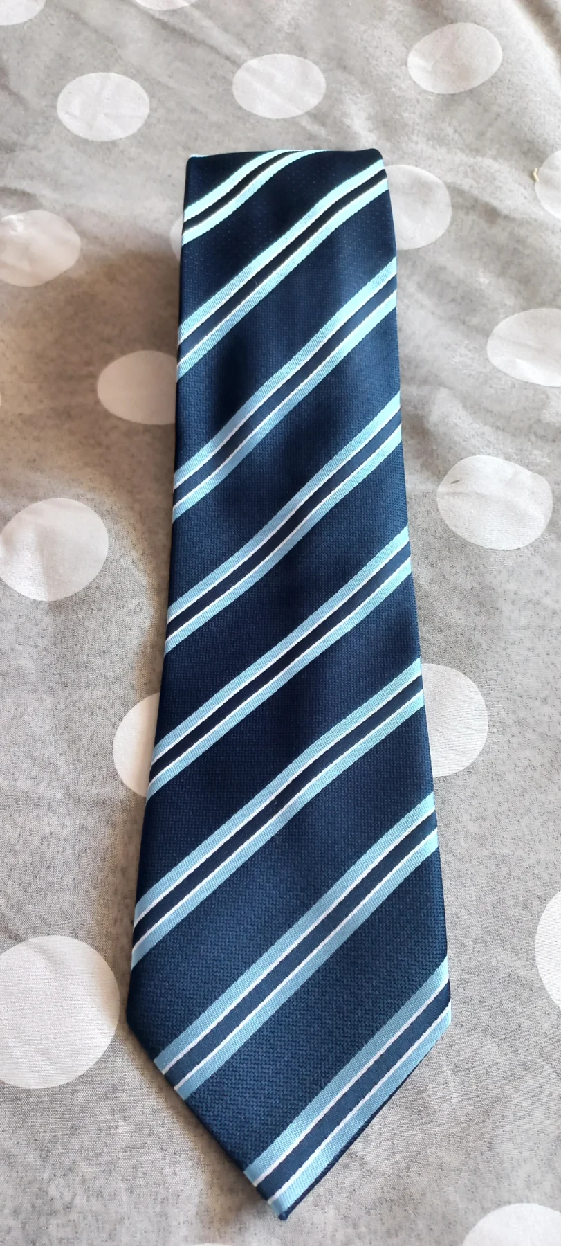 Men's vintage St Bernard, Dunnes, neck tie blue stripe