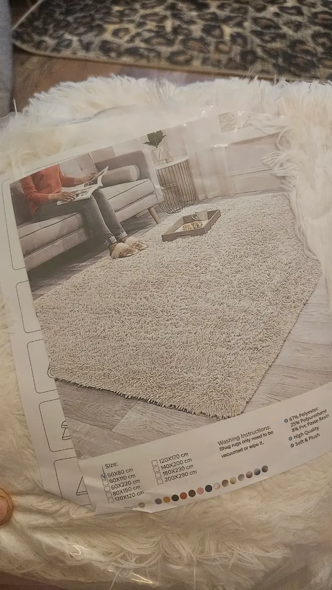 White soft rug , plush rug