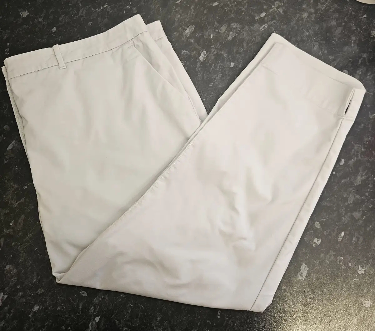 M&S Collection light grey chino trousers smart casual pants size 20 short