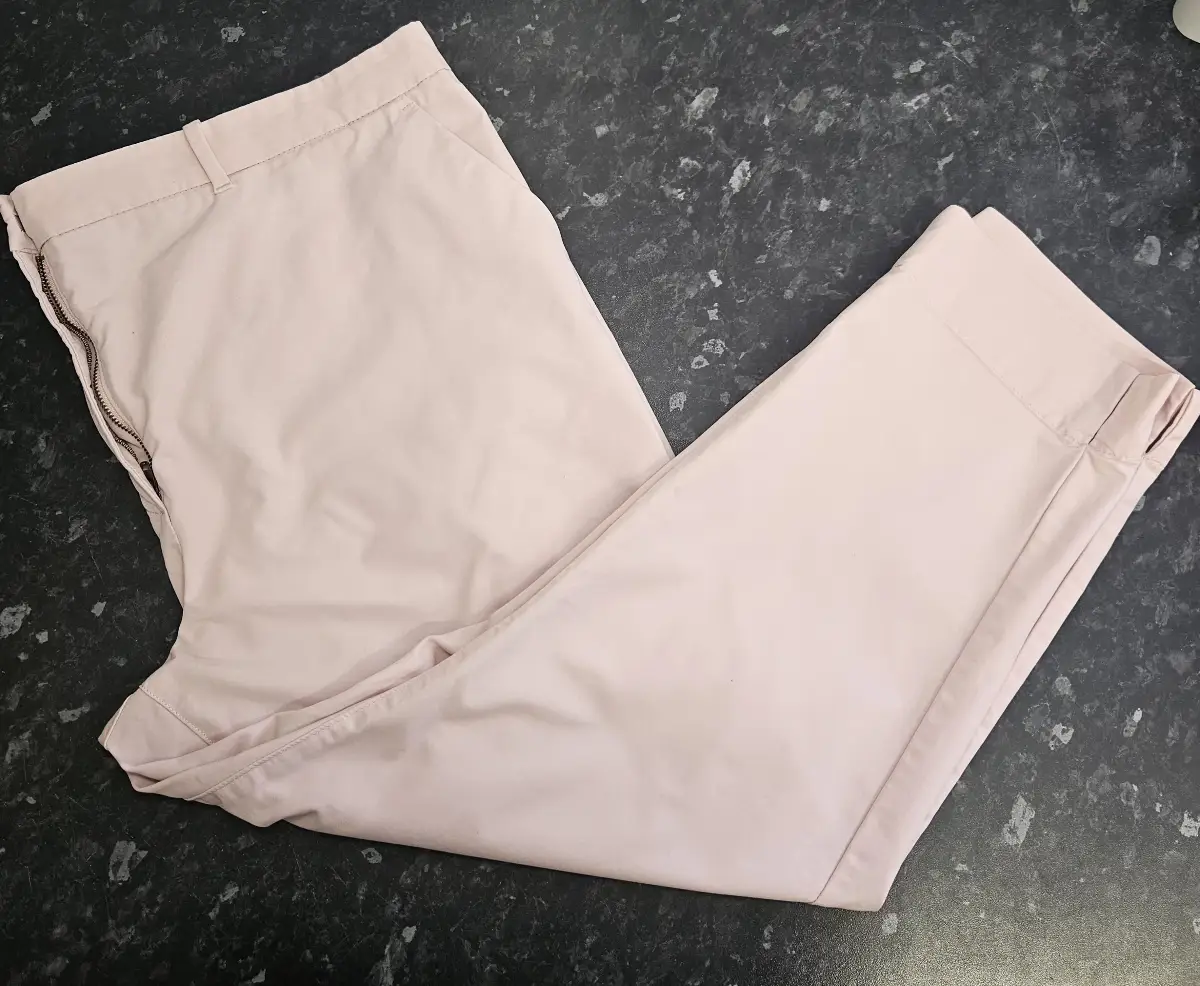 M&S Collection dusted blush pink chino trousers smart casual pants size 20 short
