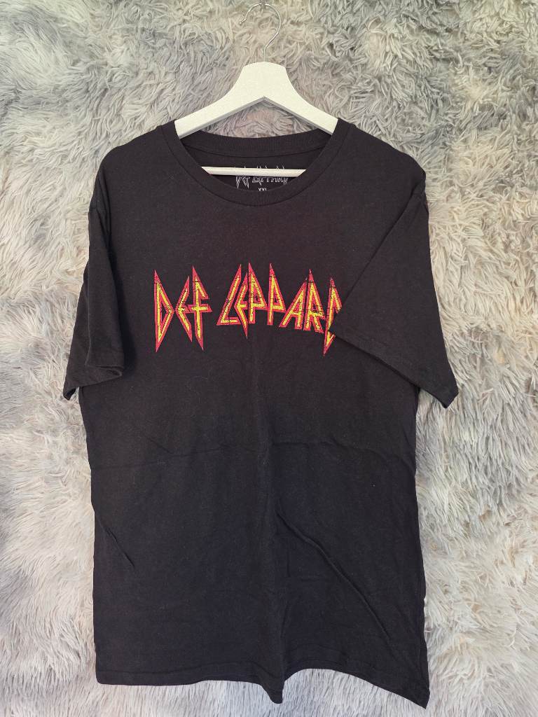 Def Leppard Logo T-Shirt – Black Band Tee – Official Merch – Size XXL