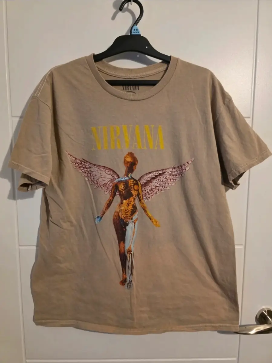 Nirvana In Utero Angel T-Shirt – Official Band Tee – Beige – Size M