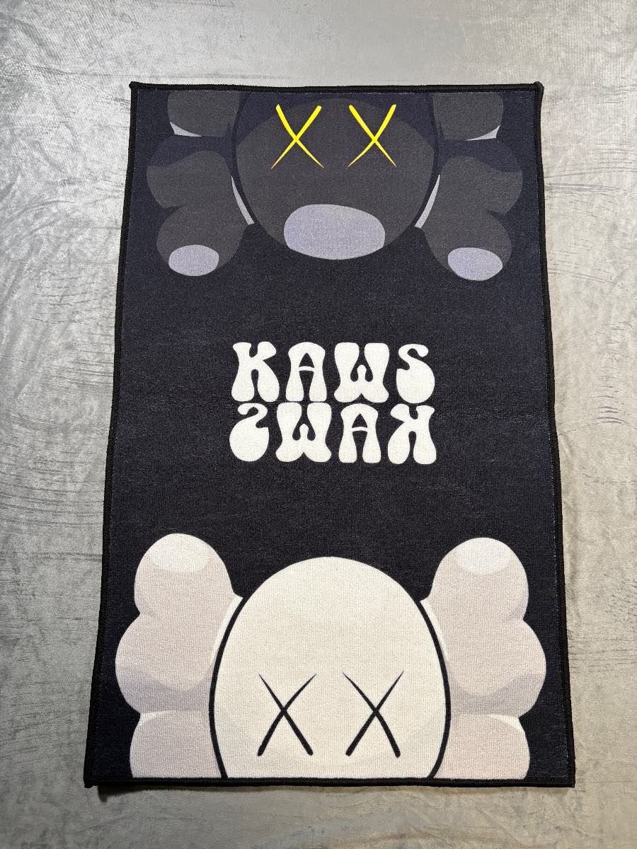 KAWS-Style Companion Character Black & Grey Rug – Approx. 80 x 50cm {RRP £25}