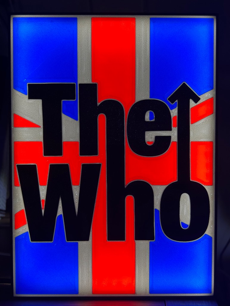 The who Union Jack light box 3d print