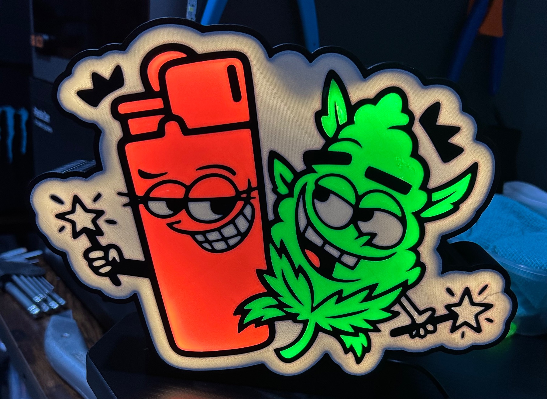 Bud and lighter light box 3d print