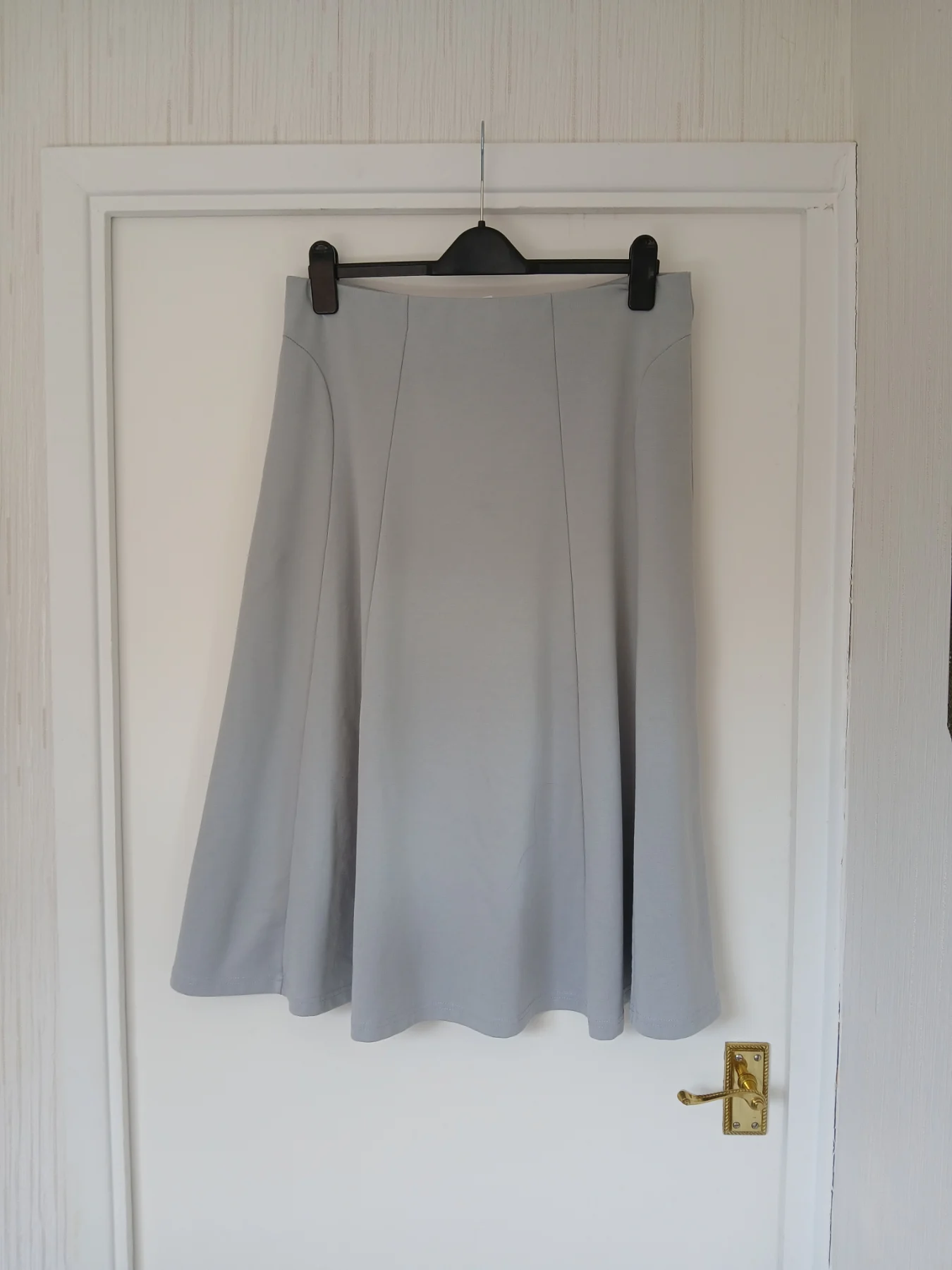 Damart Light Grey Pannelled Midi Skirt UK 16