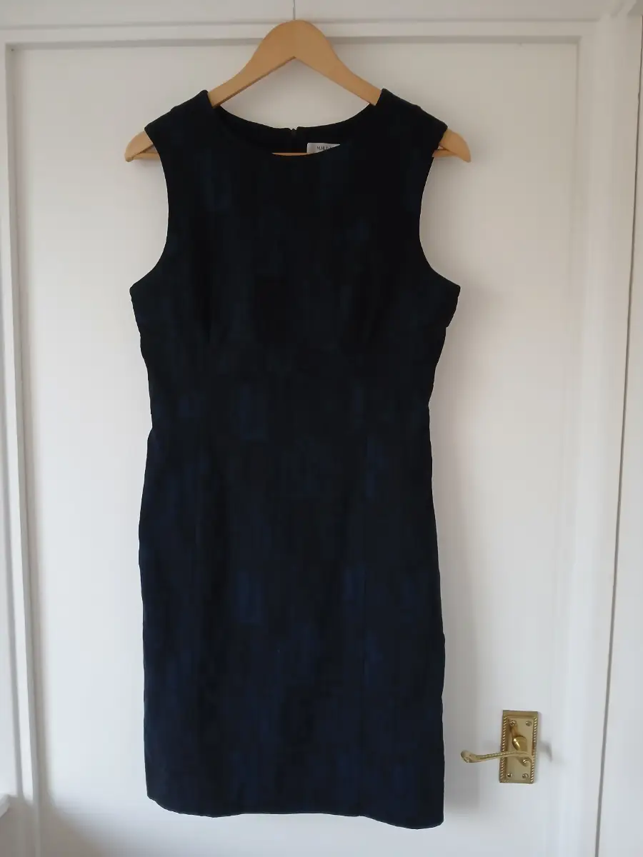 MM.LaFleur Dark Navy & Black Patterned Dress Size 10