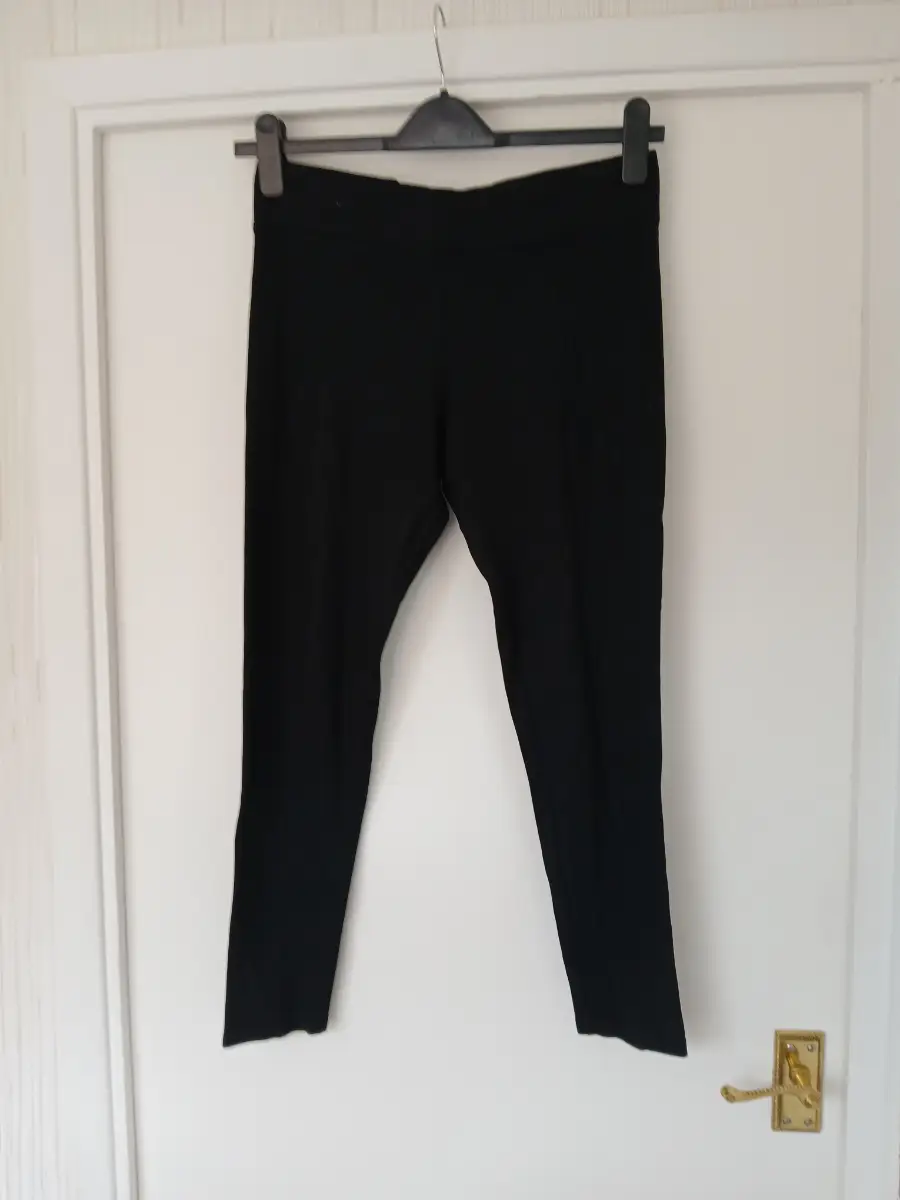 F&F Black Front Seam Leggings Trousers Size 14