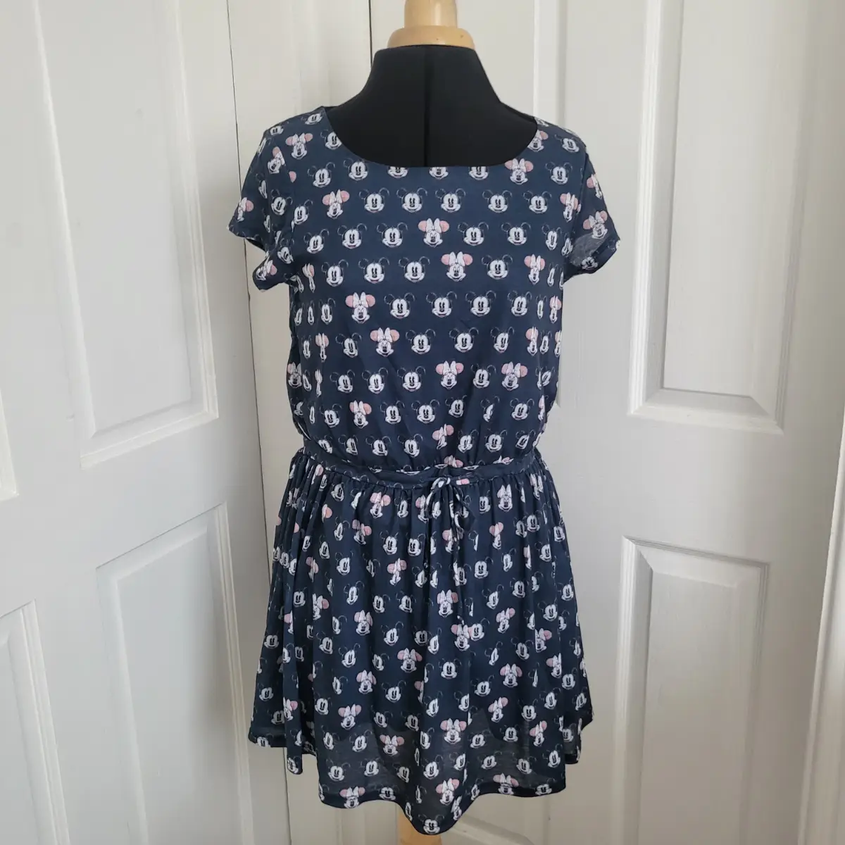 Paul & Joe Sister Disney Micky Minnie Mouse Navy Skater Dress Size Large