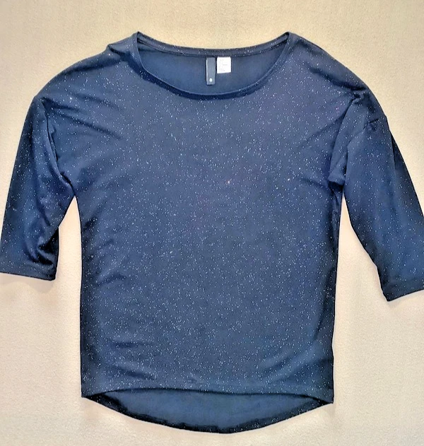 H&M Black Sparkly Glitter Top Size 8