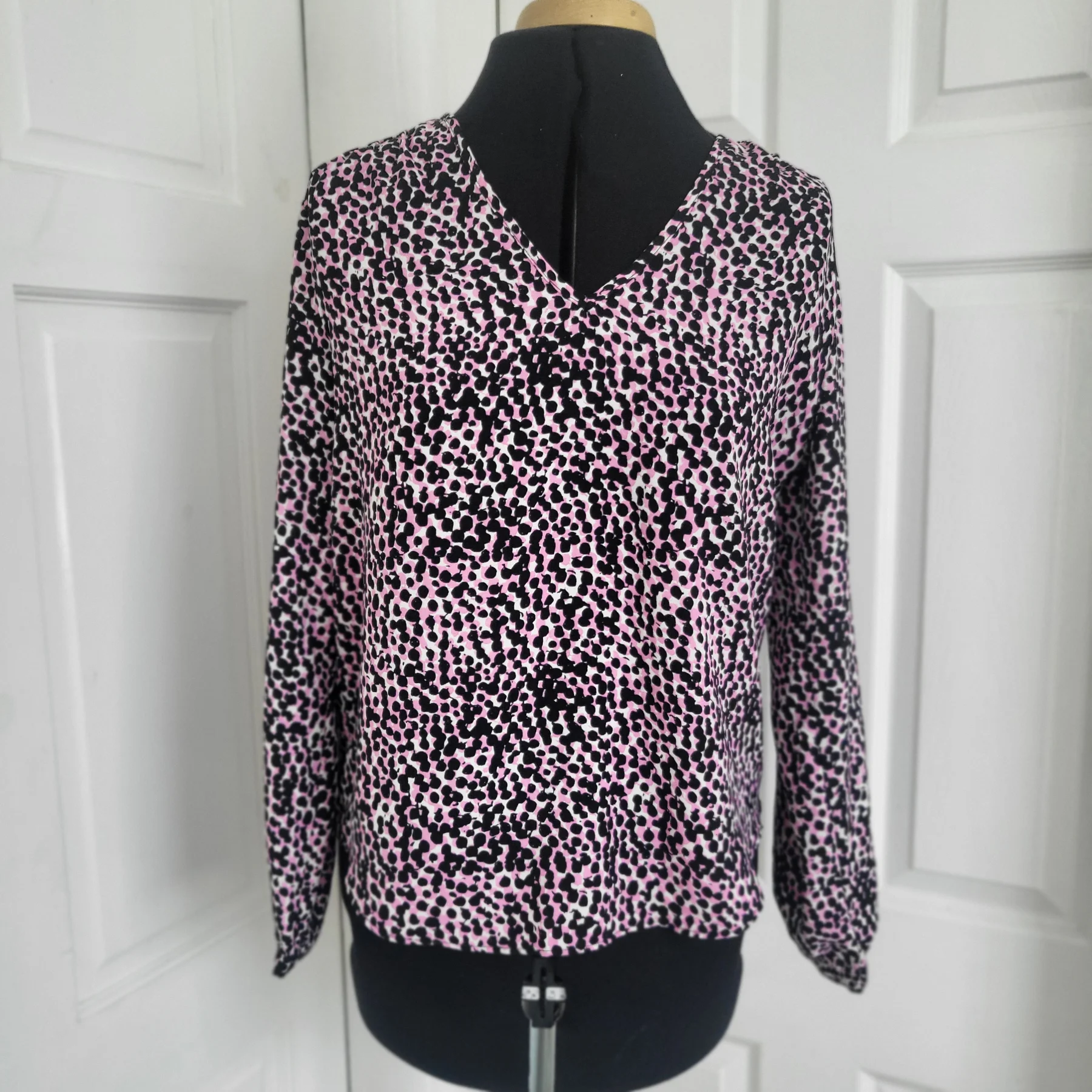 George Long Sleeve Pink Animal Print Top Dize 10