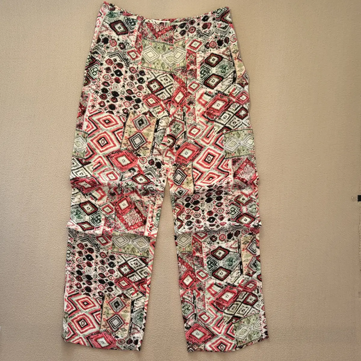 Rage Geometric Aztec Wide Leg Boho Festival Trousers Size 10