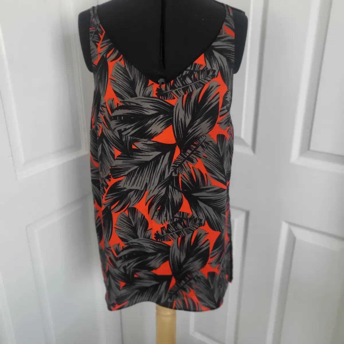 Papaya Tropical Leaf Print Vest Top Size 10