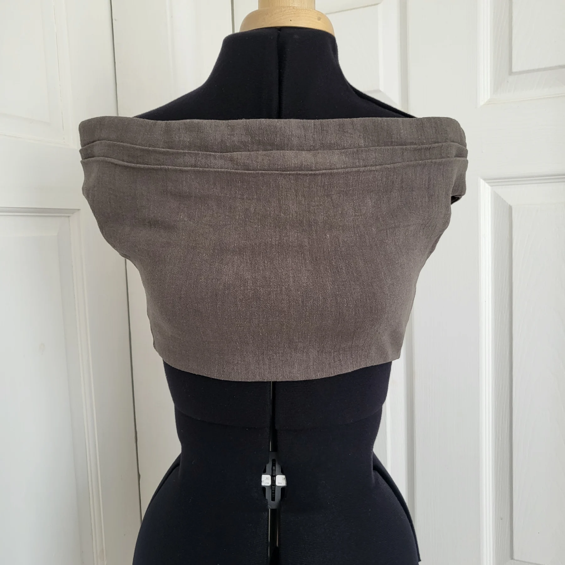 Zara Grey Off Shoulder Crop Top Foldover Bardot Corset Size S Small