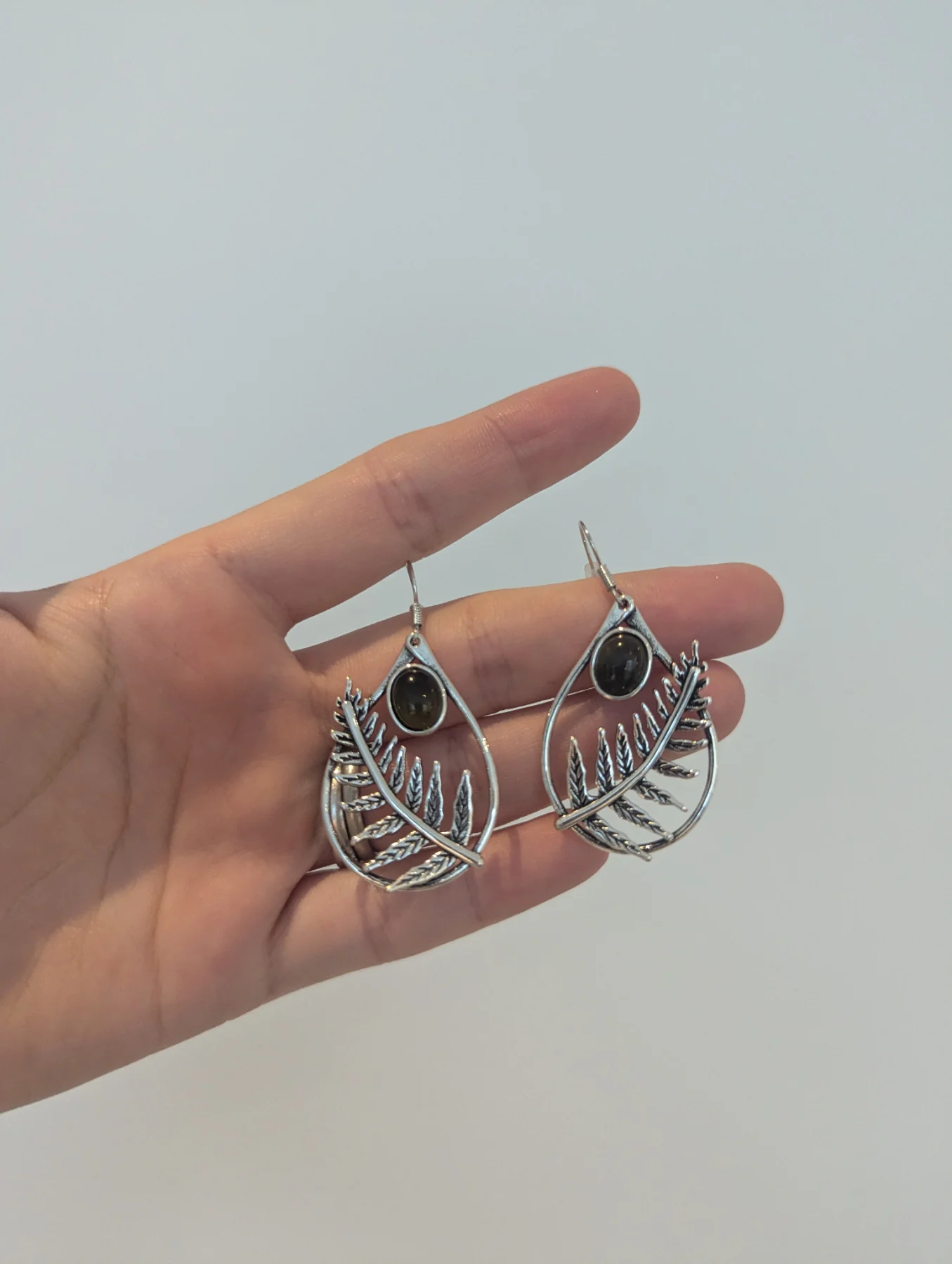 Large leaf dangle earrings