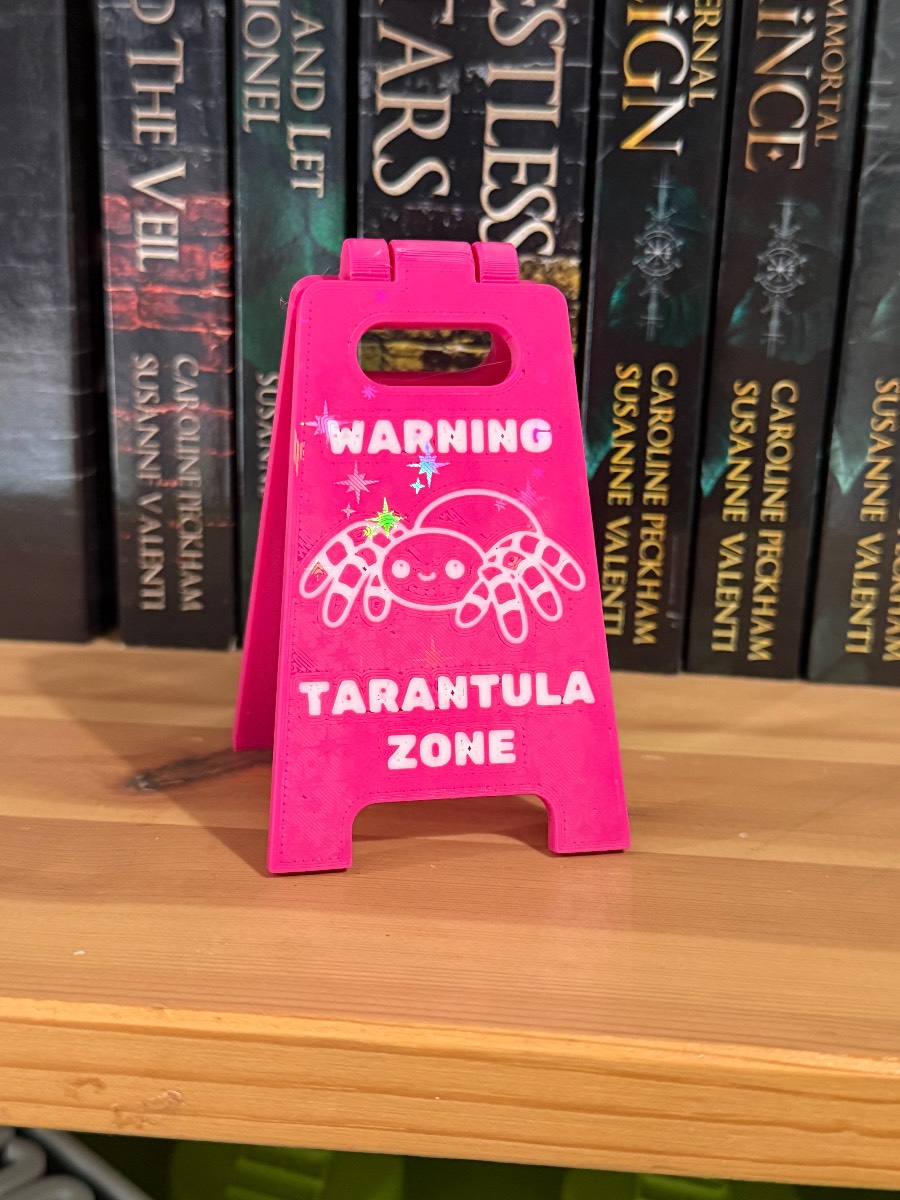 Warning Tarantula Zone Funny Spider Mini Folding Sign