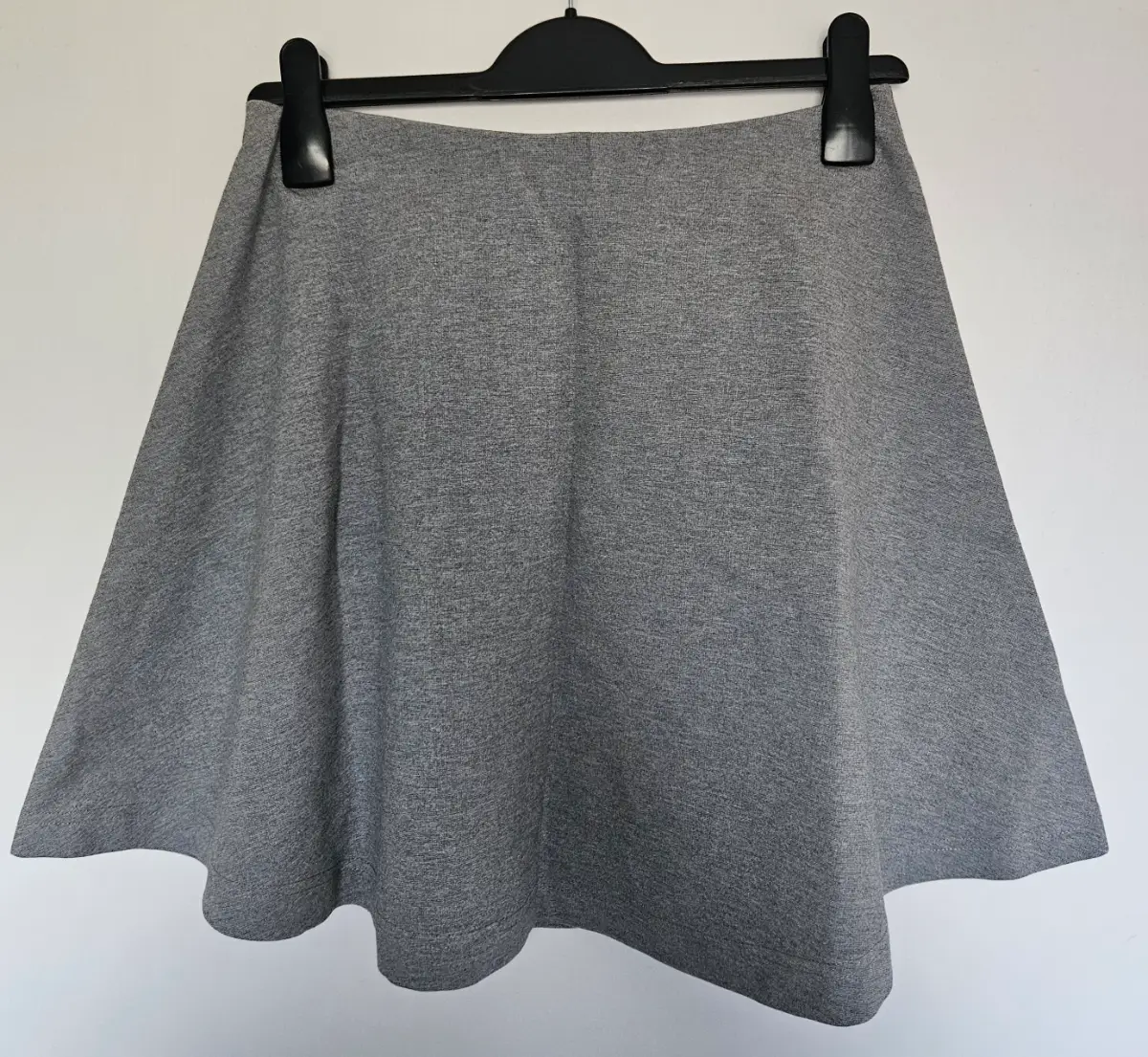 H&M Grey Jersey Skater Skirt Flared Mini Skirt Size S UK 8 10