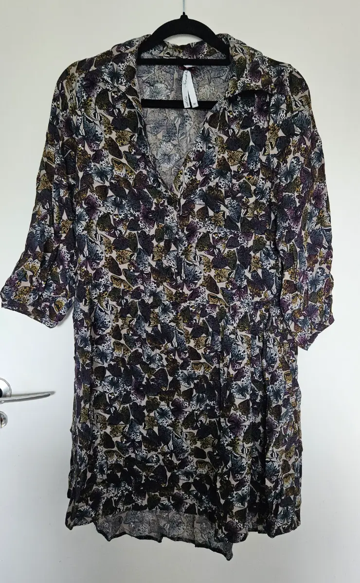 Next Butterfly Print Viscose Smock Dress Size UK 10