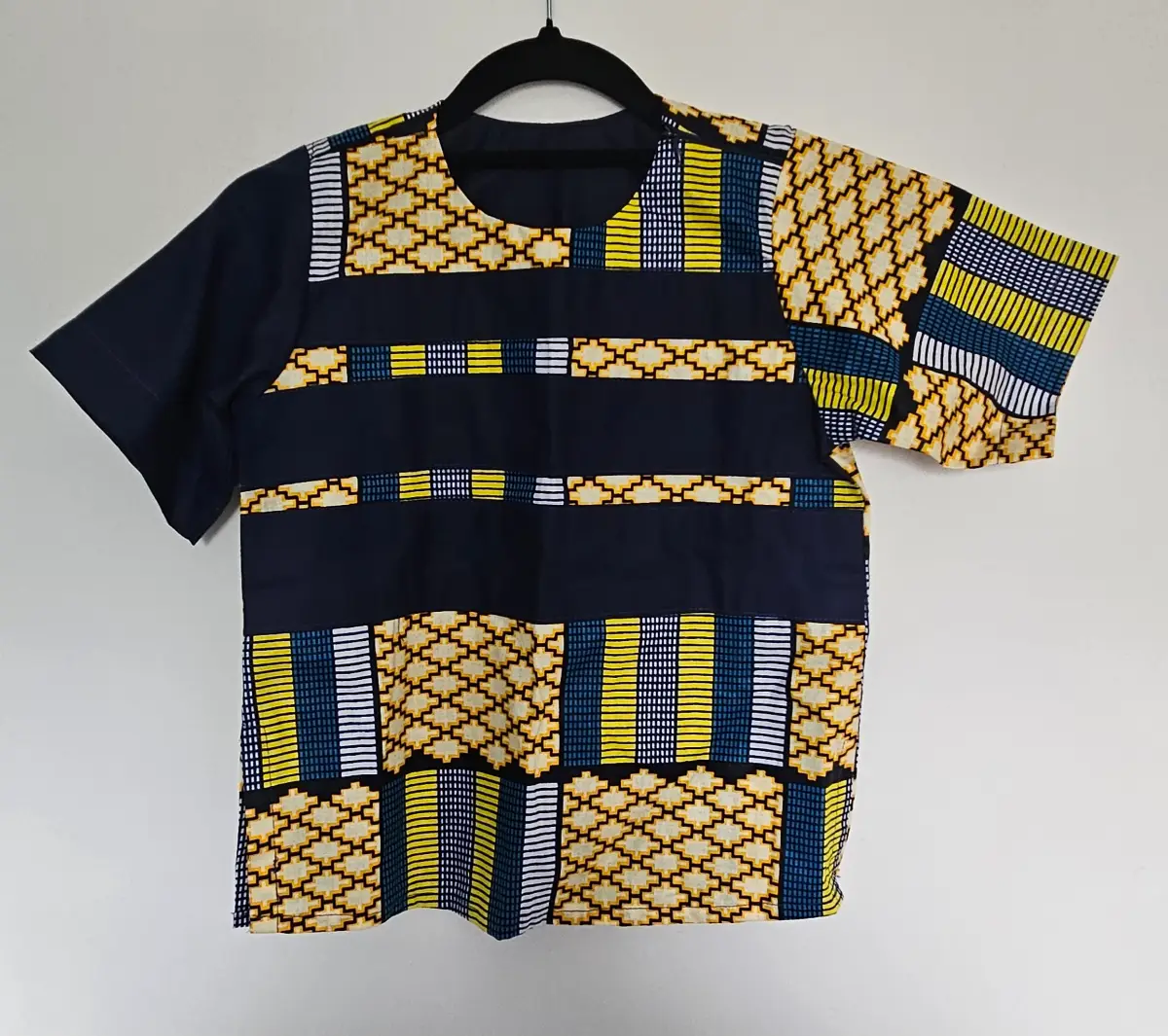 Geometric African Print Asymmetric Top (Fits UK 4/6)