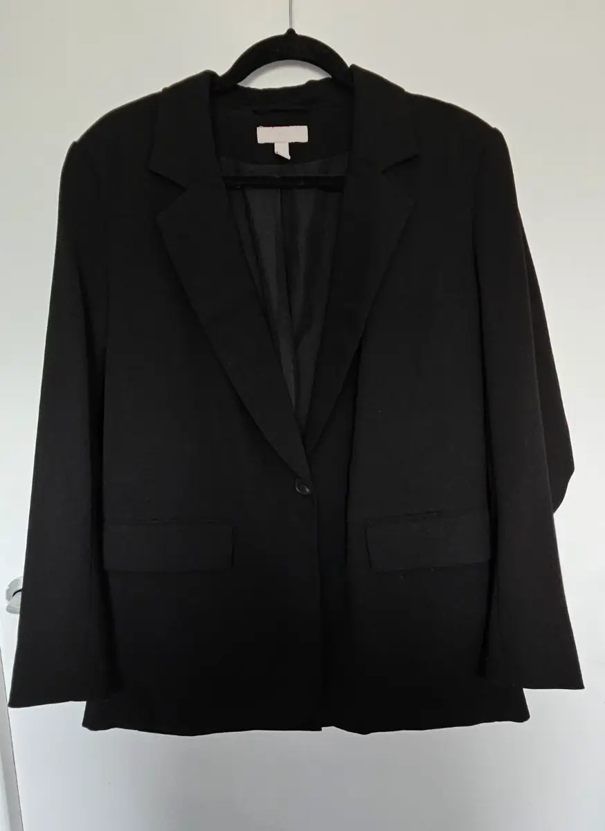H&M Black Single Breasted Tailored Blazer Jacket Women's Size L
