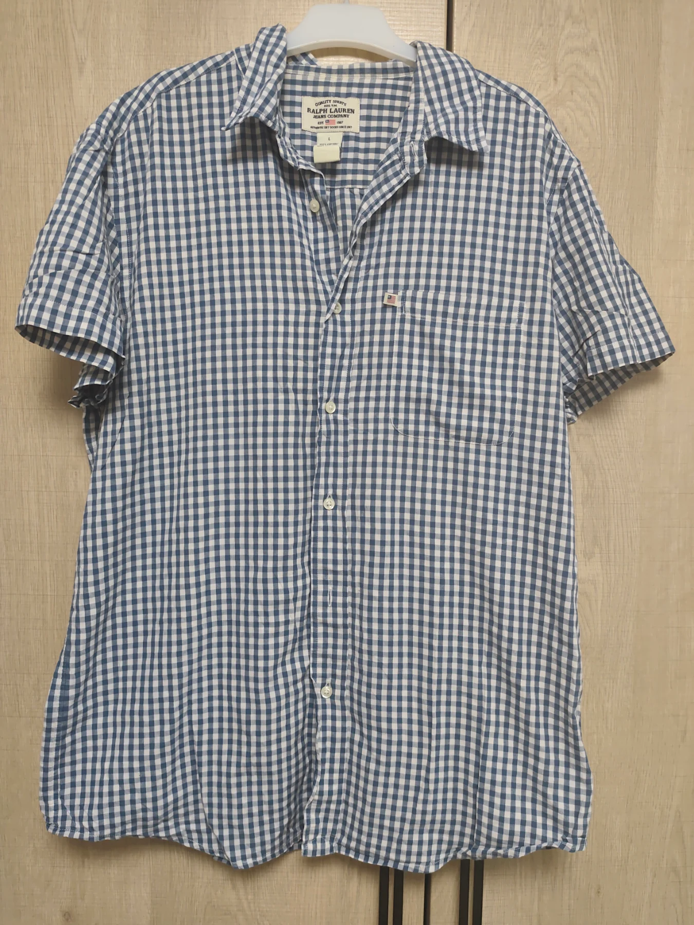 Ralph Lauren blue white checked shirt