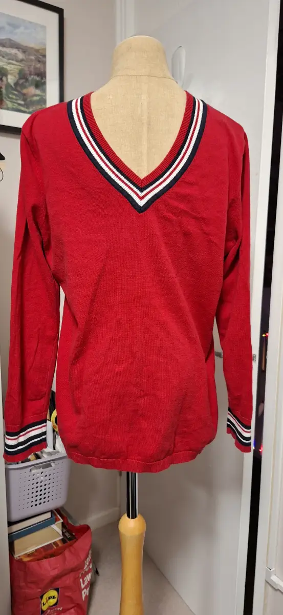 Red Tommy Hilfiger jumper size L