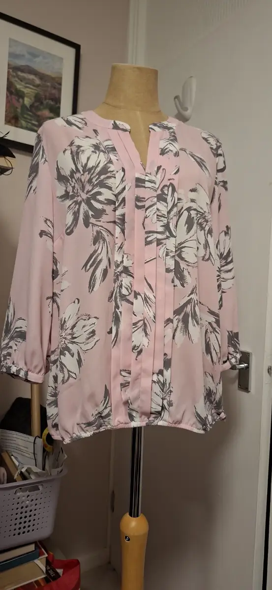 Anthology pink and grey blouse size 16