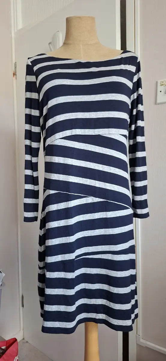 Phase 8 t-shirt style dress size 14, blue and grey