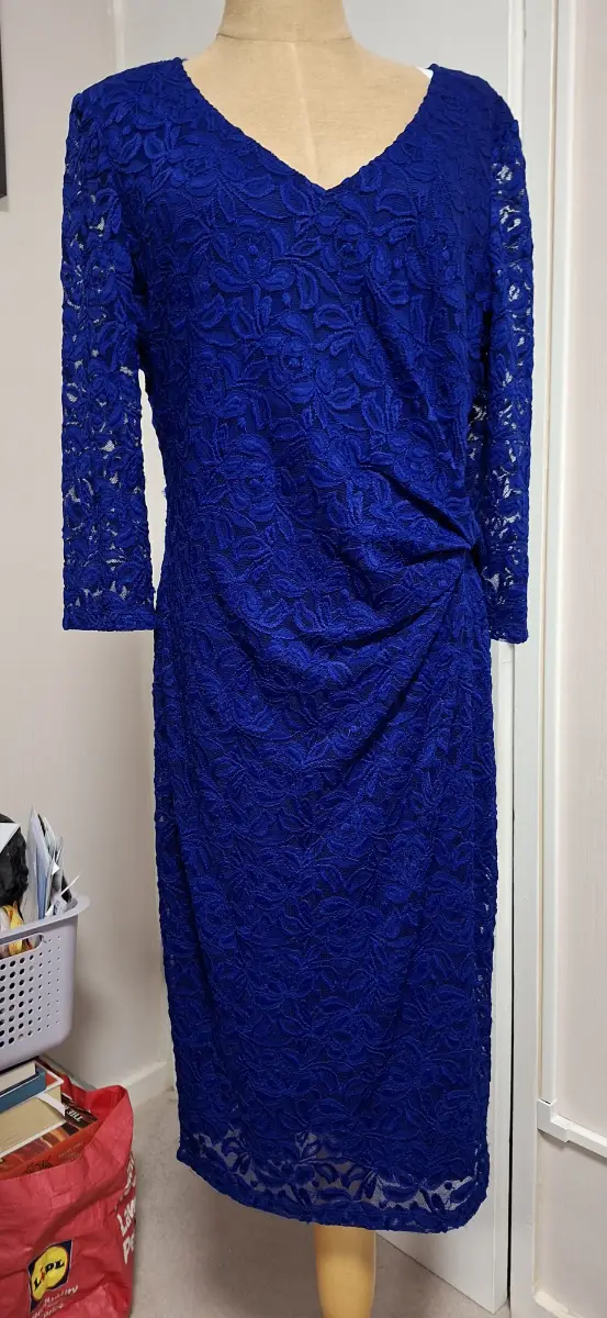 Lovely blue lace dress from kaliko, size 16 but plenty of stretch