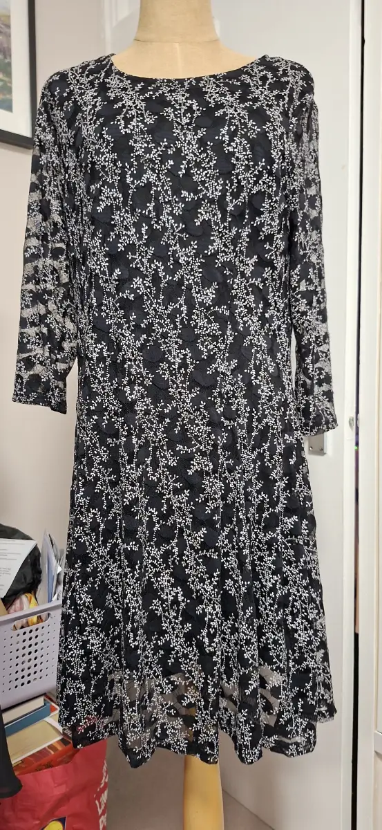 Black Roman flared dress size 16