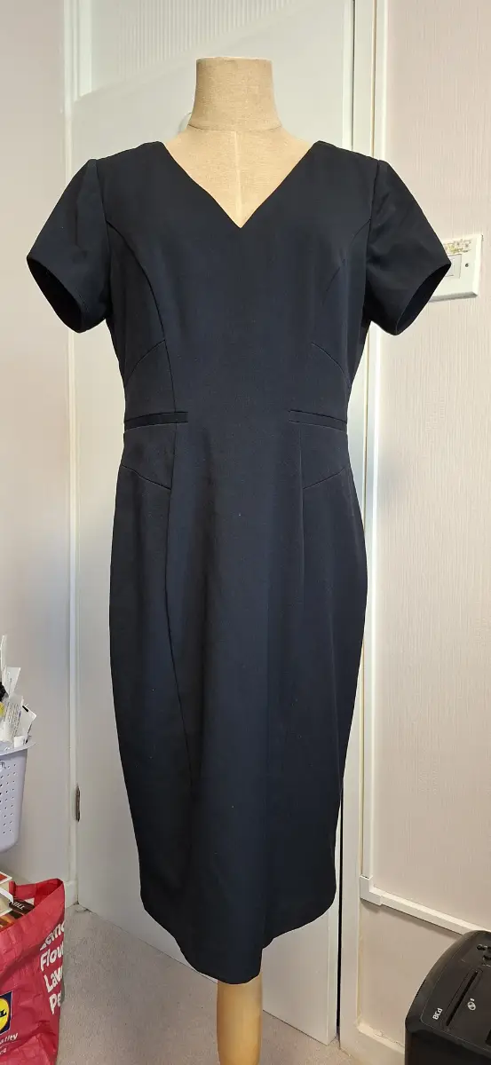 Elegant black shift dress, M&S size 12