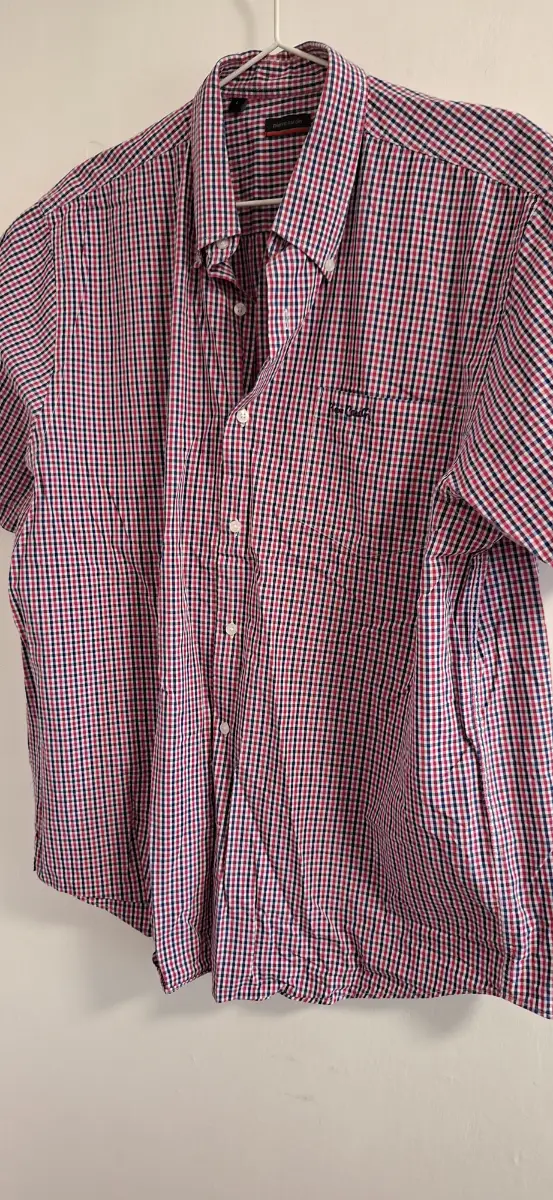 Pierre Cardin blue and red checked shirt size L