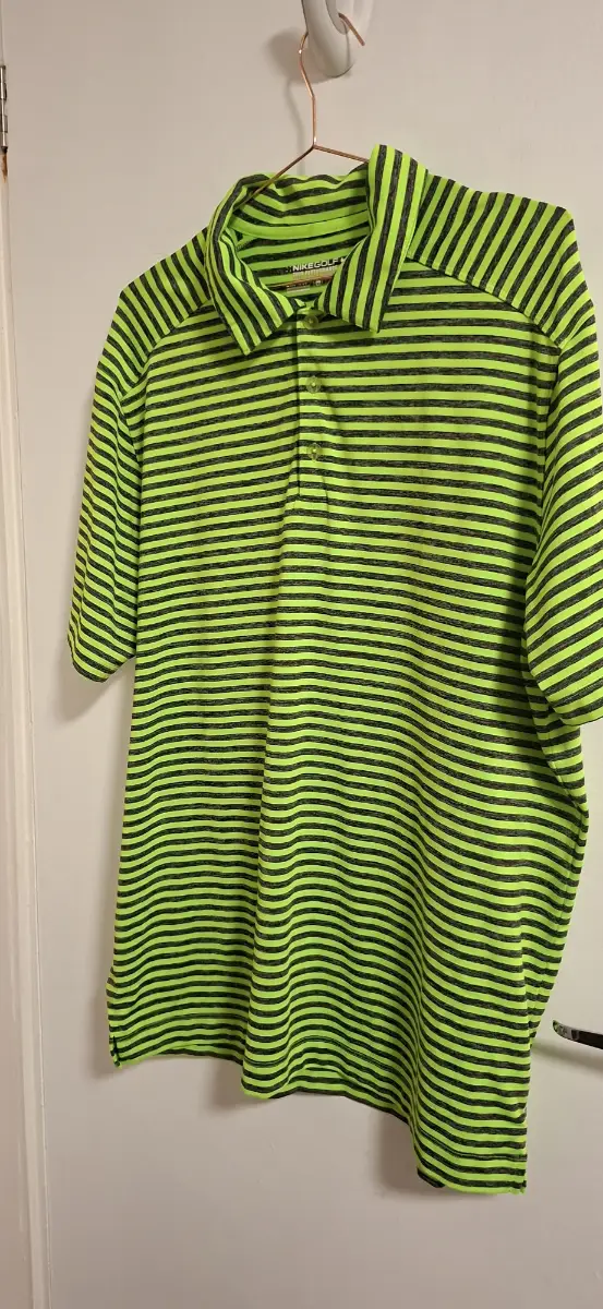 Nike golfing top, bright green and grey, size L
