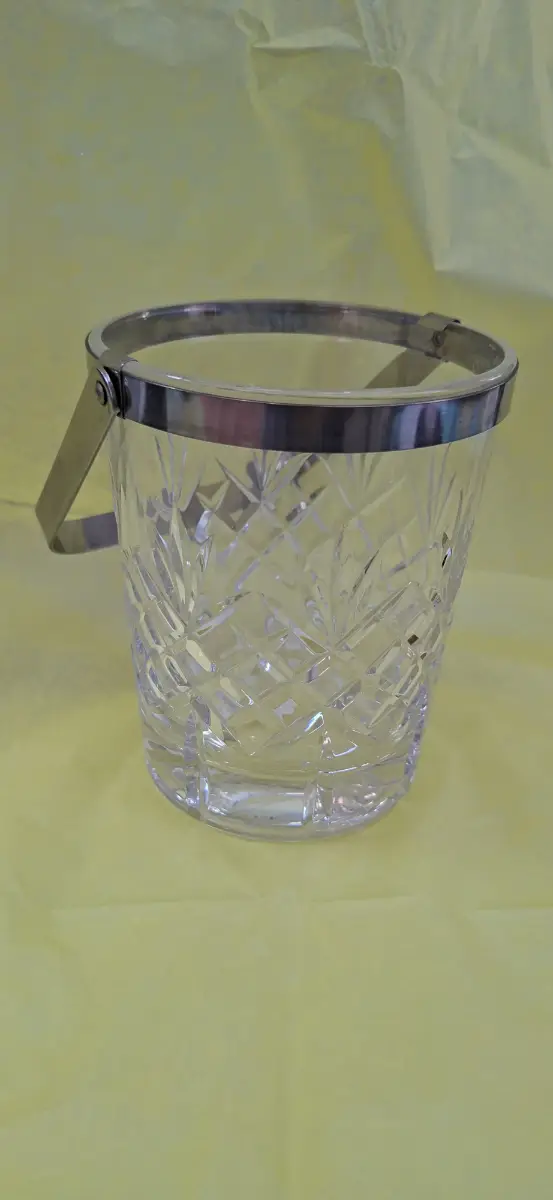 Vintage cut glass small ice bucket