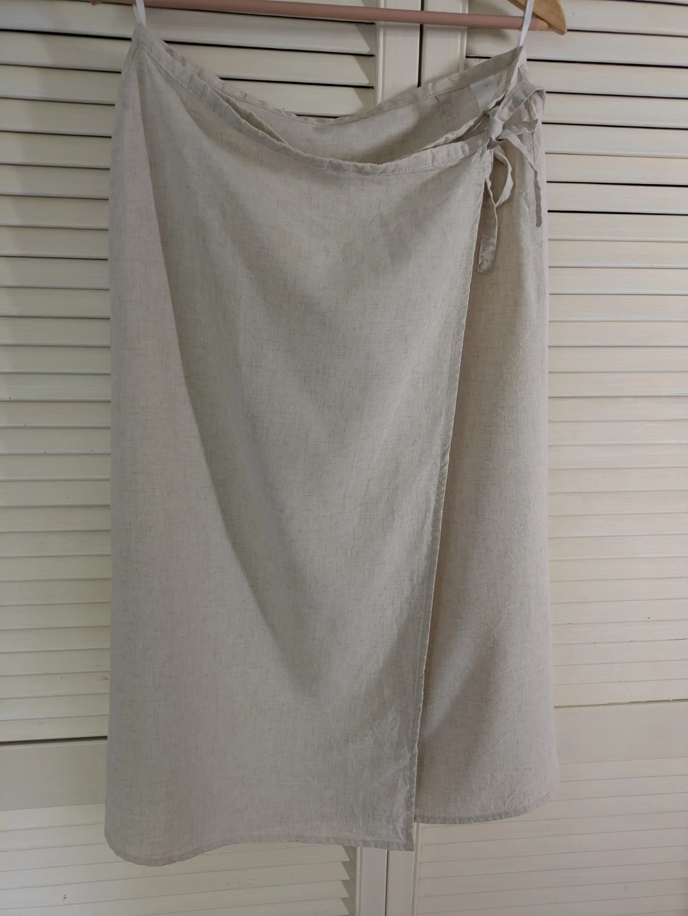 Cream wrap M&S maxi skirt. Size 16.
