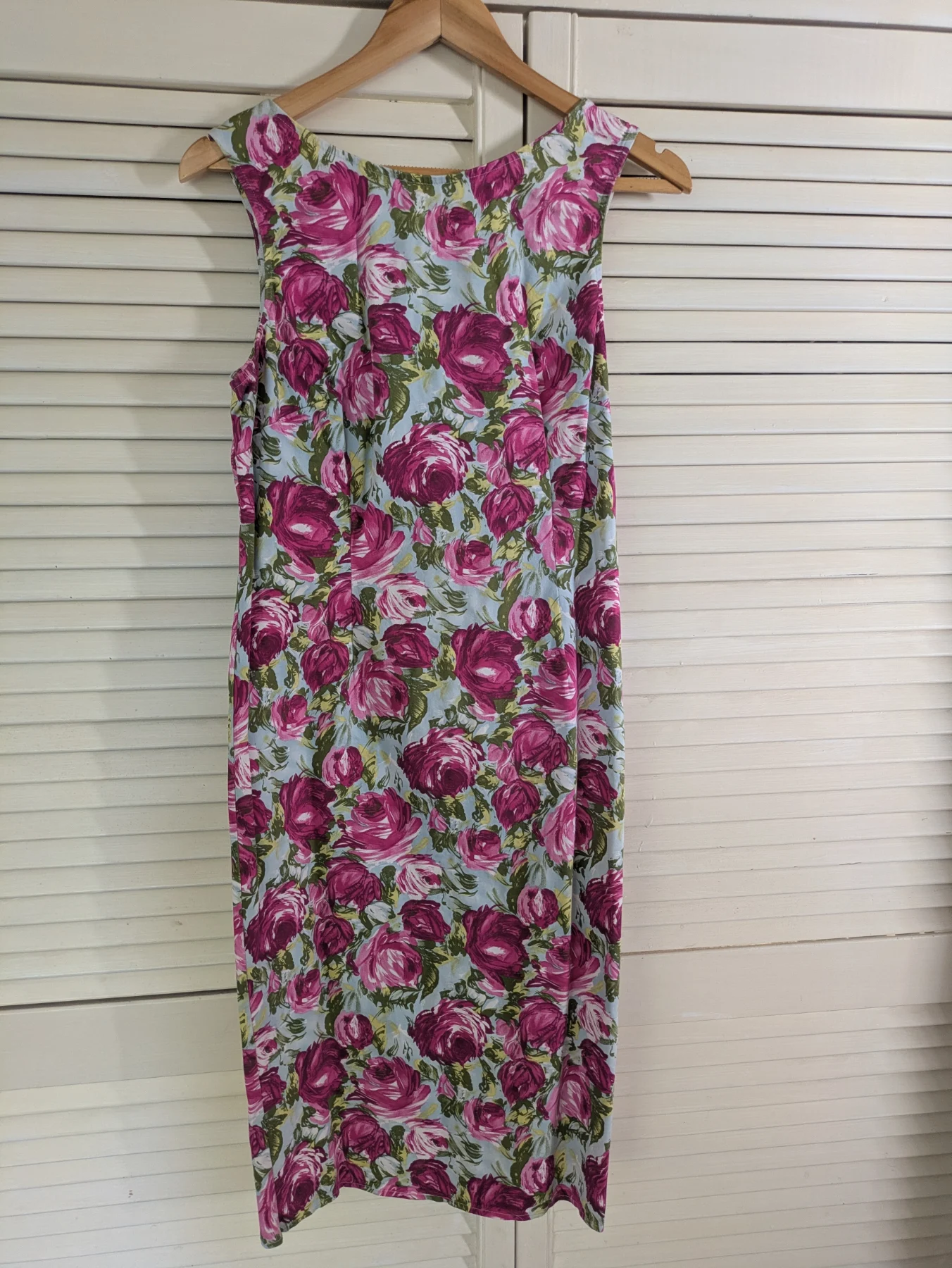M&S stretchy, flowery shift dress. 16