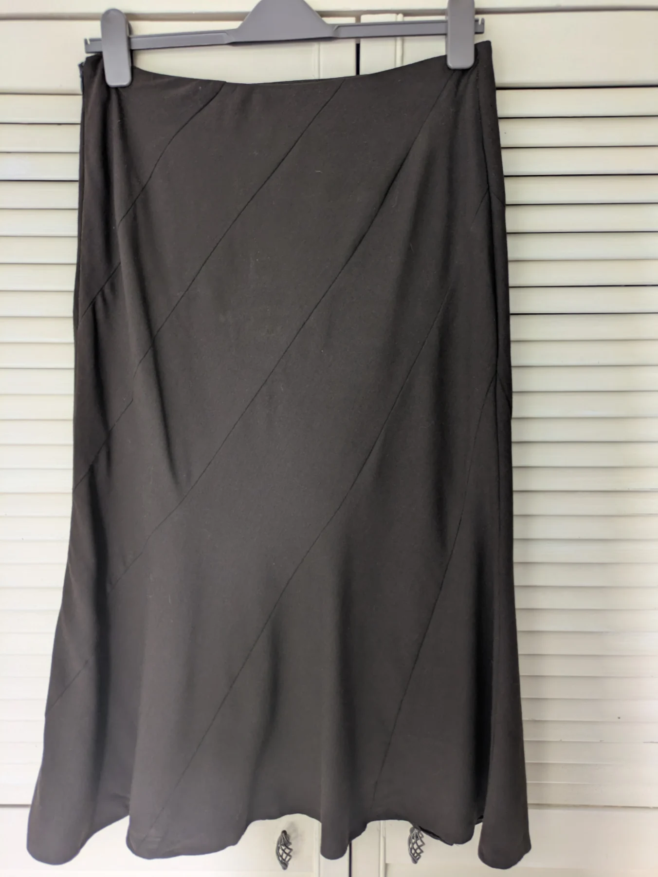 M&S brown midi fit and flare skirt. Size 16.