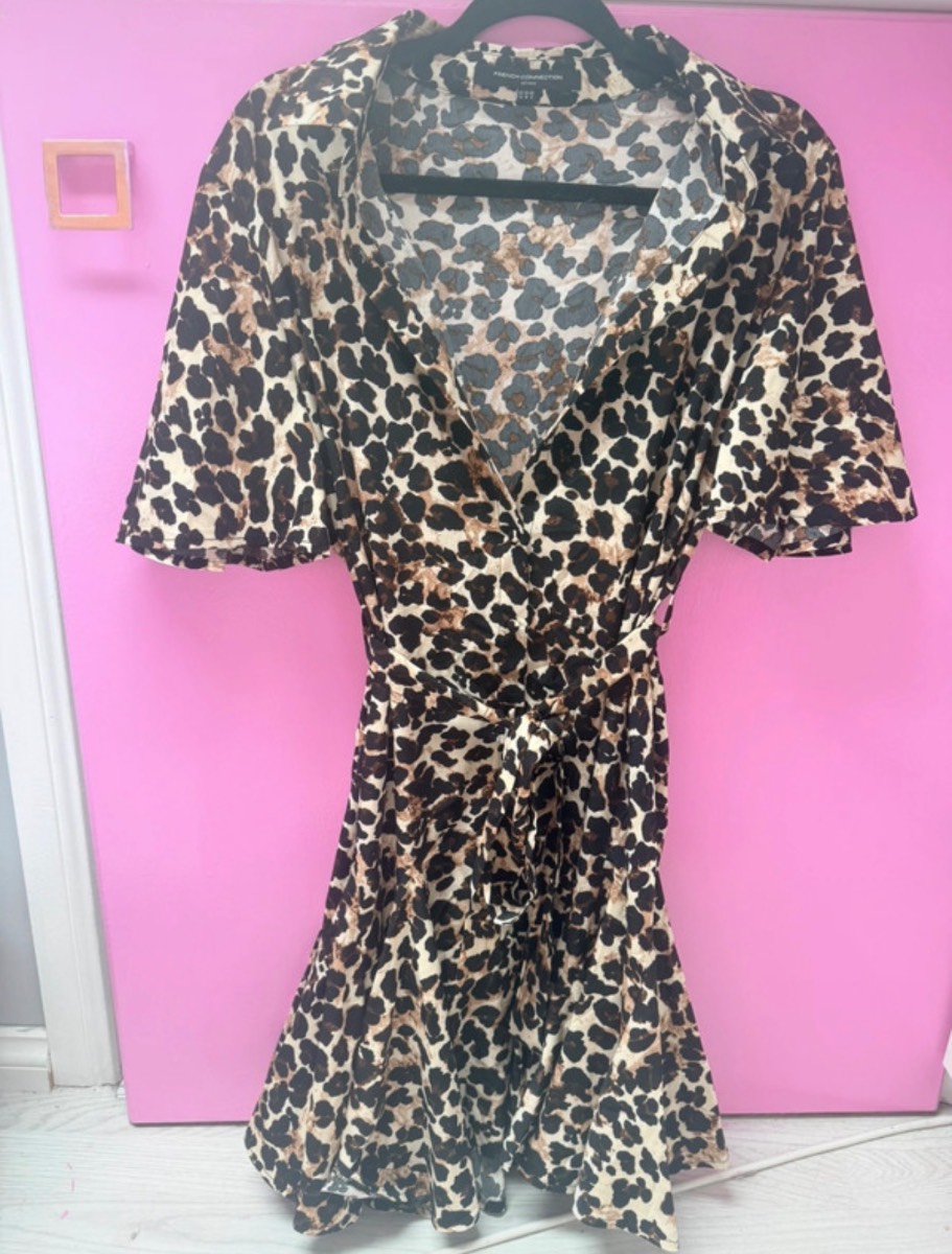 French Connection leopard print swing shirt dress
