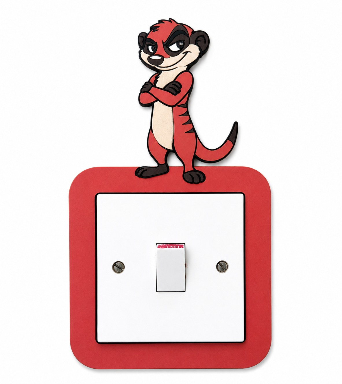 Cute Meerkat Inspired Light Switch Cover – Handmade Wooden Kids Bedroom Wall Decor