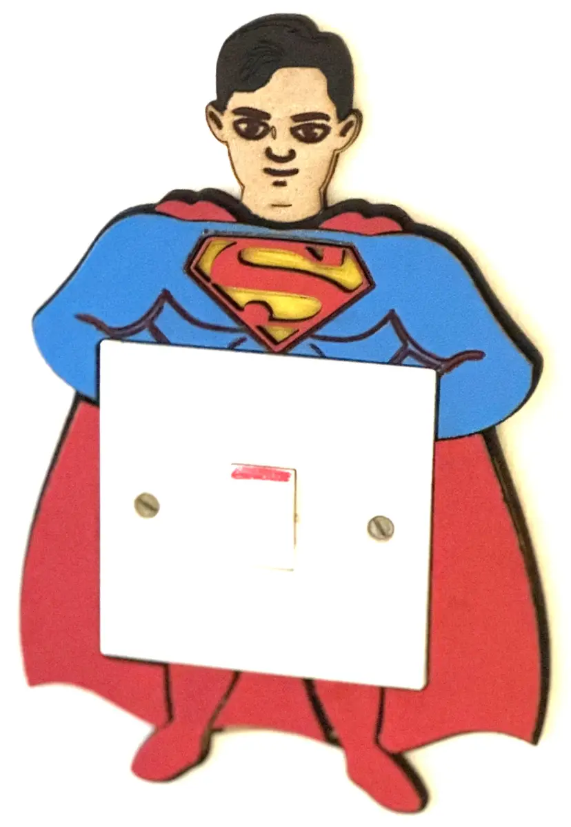 Flying Hero Inspired Light Switch Cover – Handmade Wooden Kids Bedroom Wall Decor