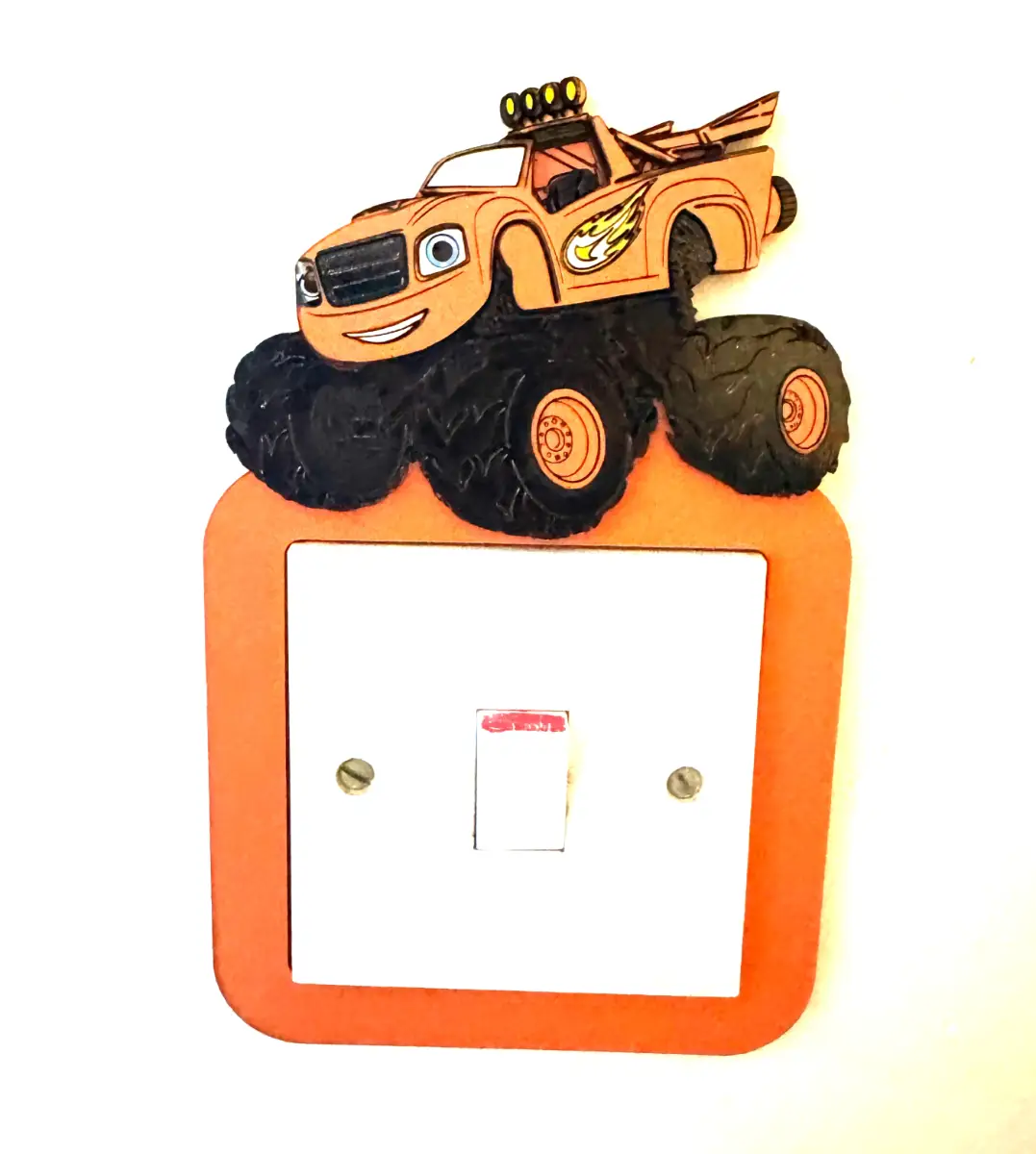 Blaze and the Monster Machines Inspired Wooden Light Switch Cover – Handmade Kids Bedroom Wall Decor