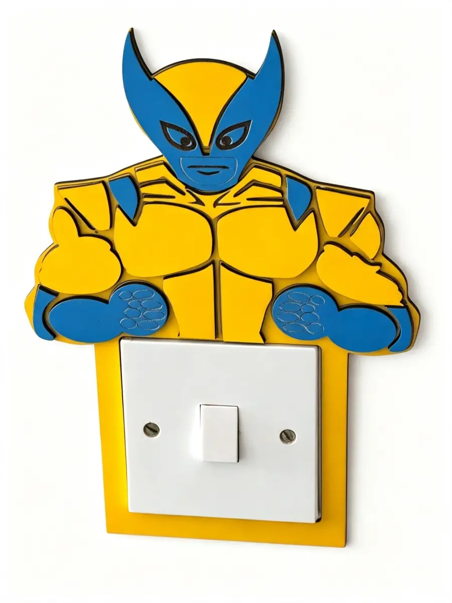 Claw Hero Inspired Light Switch Cover – Handmade Wooden Kids Bedroom Wall Decor