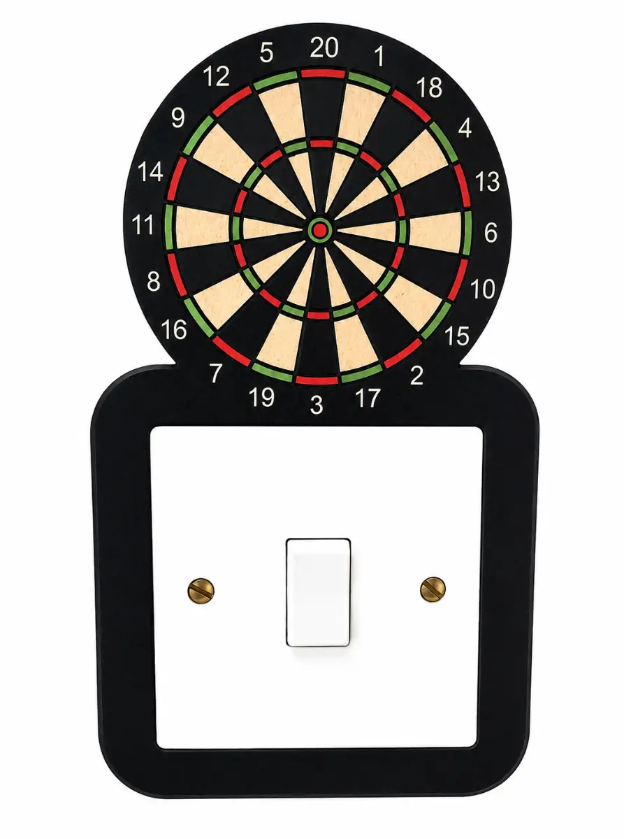 Dartboard Wooden Light Switch Cover – Handmade Sports Wall Decor