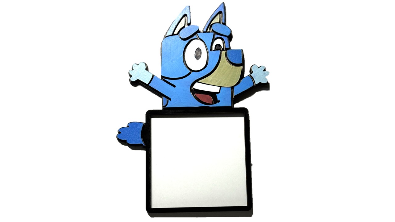 Blue Puppy Inspired Light Switch Cover – Handmade Wooden Kids Bedroom Wall Decor